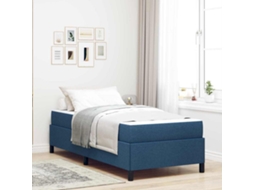 Vidaxl Cama Box Azul 90 X 200 Cm Tecido