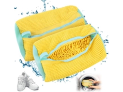 Saco para lavar sapatos com zíper amarelo BRILVIBERA