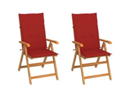 Folding Chair, Folding Chairs Vidaxl Vermelho Teca (n/a)
