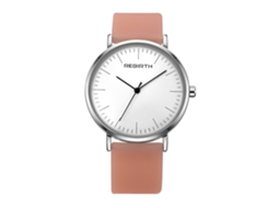 Relógio de Pulso Feminino de Quartzo com Pulseira de Silicone Mostrador Redondo Café Claro