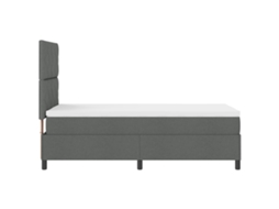 Cama Box Spring  Com Colchão Cinza Escuro Vidaxl Tecido (100x200 Cm)