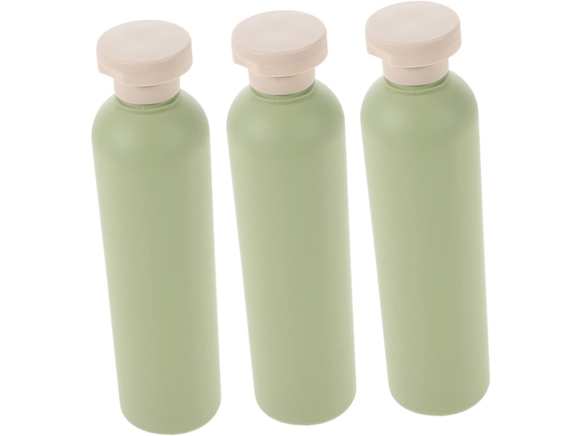Conjunto De 3 Frascos De Viagem Macios E Recarregáveis Com Loção E Tampas Flip-top.