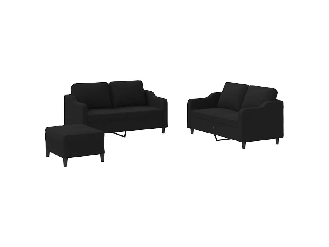 Sofa Set, Sofa Sets Vidaxl Preto Tecido (n/a)