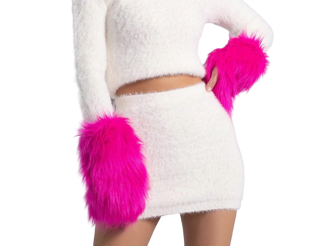 Luvas De Inverno Sem Dedos Com Punho Alongado Em Pelúcia, Luvas Elásticas Para Manter O Corpo Aquecido, Ideais Para Meninas E Adolescentes Que Go