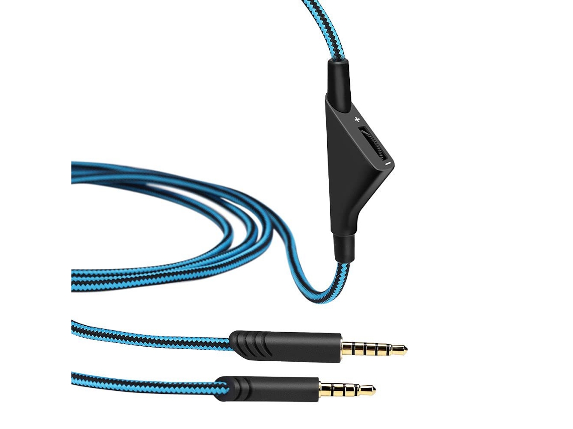 Cabo Substituição Para Astro A10/a40–2m Com Controlo Volume Inline Para Auscultadores Gamingazul Hexinyigjly