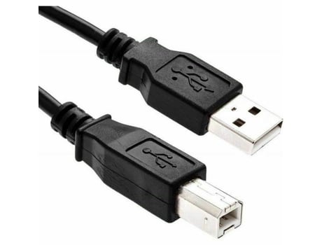 Cabo Impressora Usb Ab Preto Hp Deskjet Photosmart Laserjet Officejet Inkjet Canon Pixma Scanner Cabo Reposição 1.80m