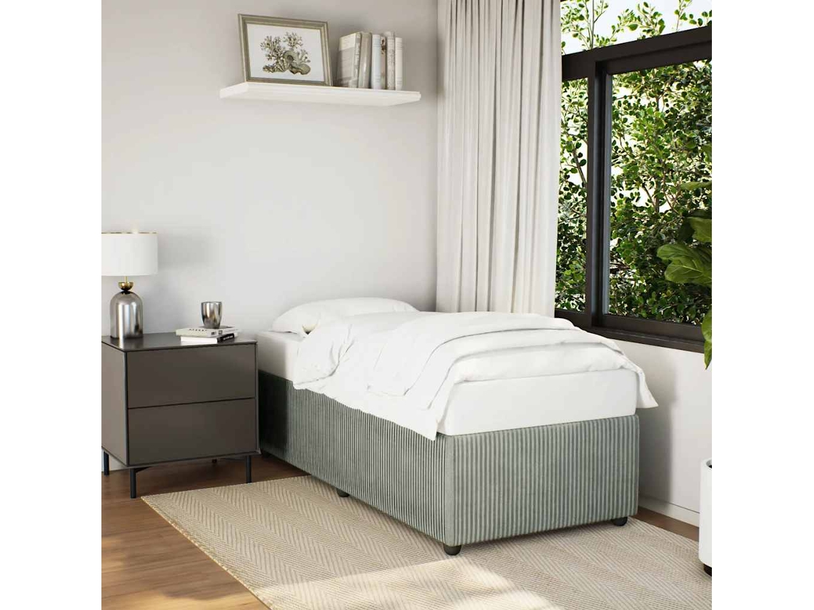 Vidaxl Estrutura De Cama Sem Colchão 100x200 Cm Veludo Cinzento-claro