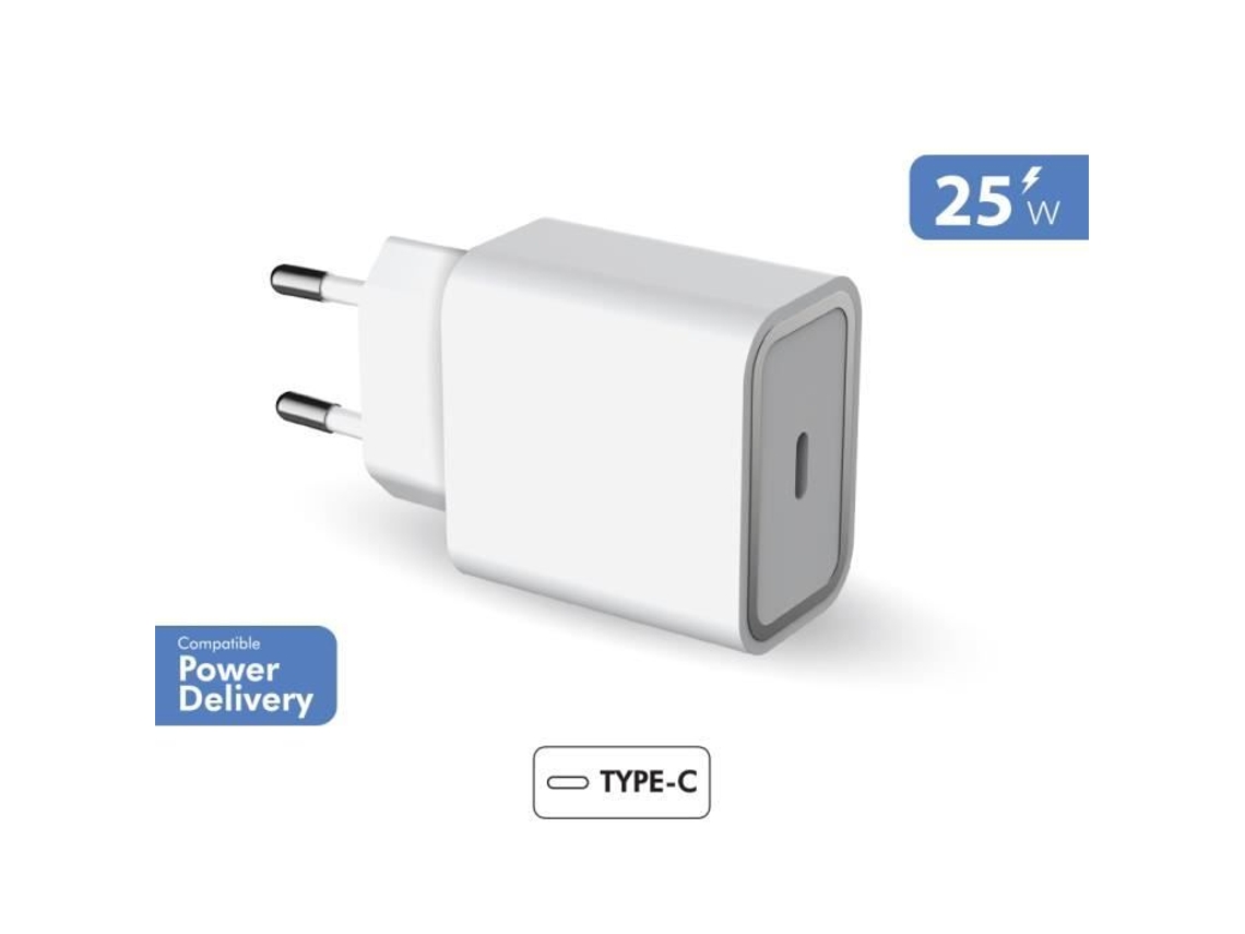 Carregador Usb C Pd 25W Power Delivery Garantia Vitalícia Branco 100% Plástico Reciclado Force Power Lite