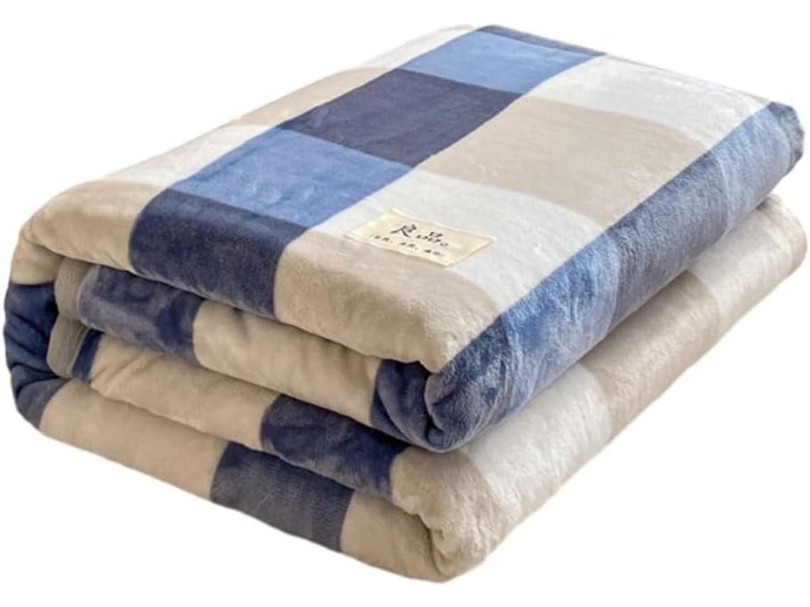 Manta Xadrez de Flanela Fansu Quente e Macia em Microfibra Ideal para Cama Sofá Todas as Estações 120x200cm, M