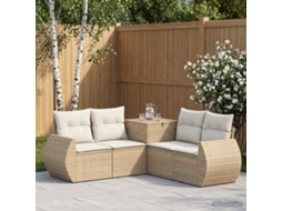 Vidaxl Conjunto De Sofás 5 Unid. Bege E Branco Creme