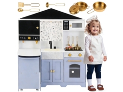 Cozinha Infantil Casinha Acessórios Surpresa 3 Anos Madeira Plástico Branco Roxo 60x90x105cm VELTRIX