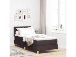 Vidaxl Cama Box Spring Led Marrom Escuro 80 X 200 Cm Tecido