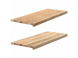 Vidaxl Soleiras Da Janela 2 Pcs 100x40x2cm Carvalho Maciço Não Tratado