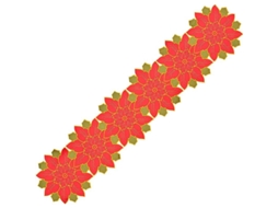 Runner de mesa natalino com flores de Natal para decoração de ambiente festivo | S/MARCA