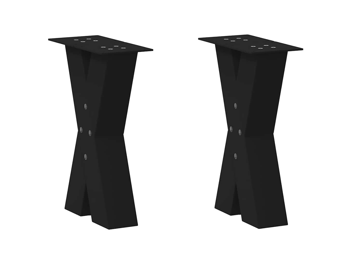 Vidaxl Pés Para Mesa De Centro Em Formato De X, 2 Peças, Preto, 38x(42-43) Cm, Aço