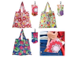 Conjunto de 3 Sacolas de Compras Dobráveis ​​com Ganchos. GOKOCO
