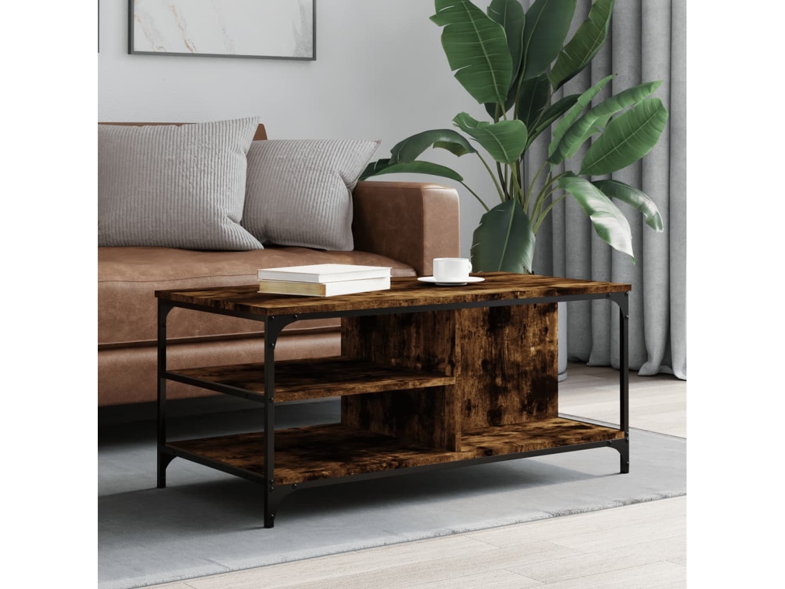 Vidaxl Mesa De Centro 100x50x45 Cm Derivados Madeira Carvalho Fumado