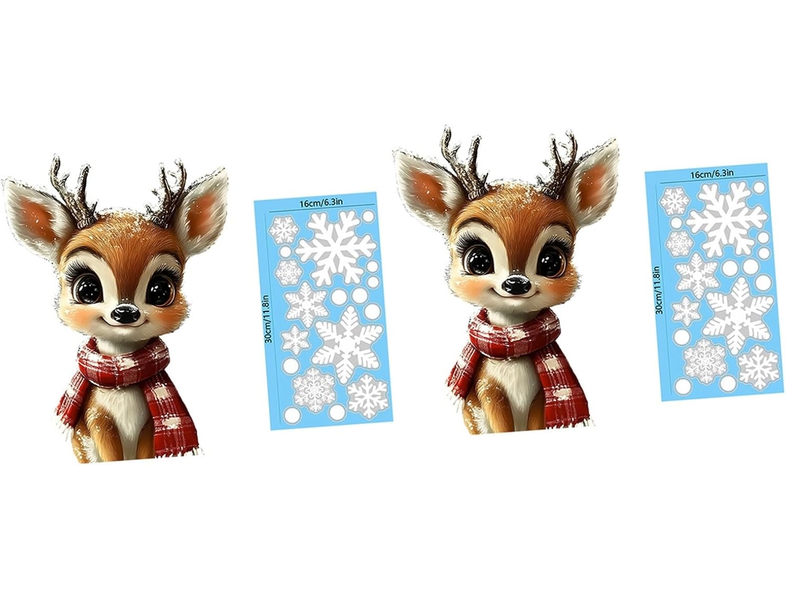 Adesivo Decorativo Com Tema Natalino, Rena, Floco De Neve, Ano Novo 2026, Pvc, Para Cozinha.