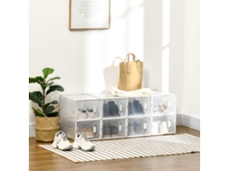 Lot De 8 Boites Cubes Rangement À Chaussures Modulable Avec Portes Transparentes - 25 X 35 X 19 Cm
