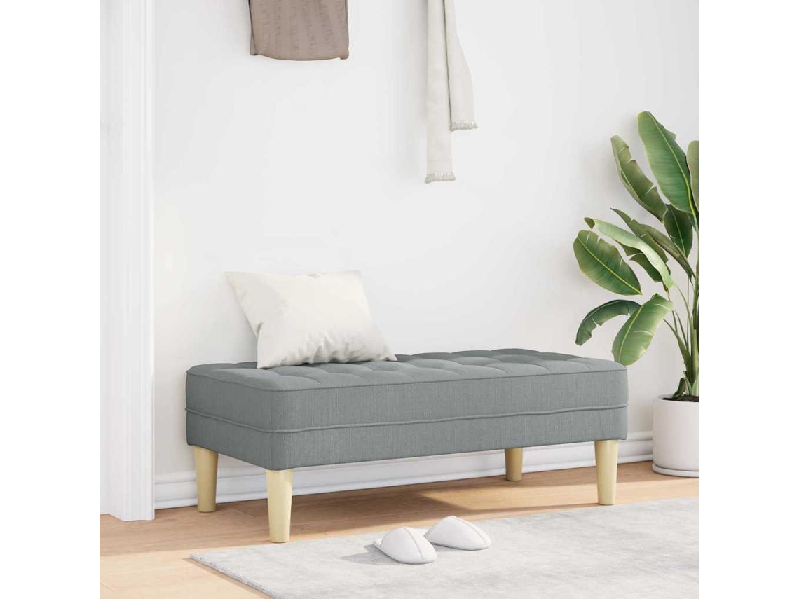 Vidaxl Banco Com Almofada Cinzento-claro 113 X 57 X 39 Cm Tecido