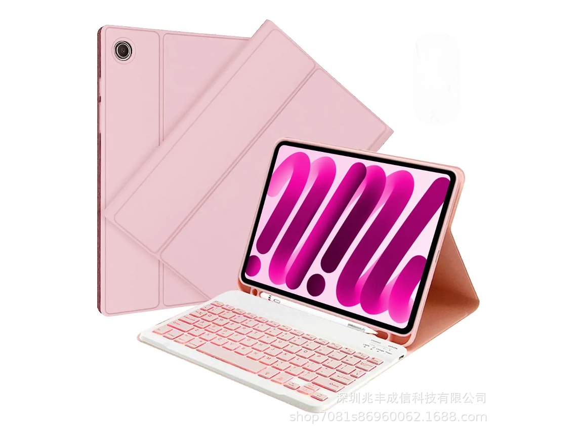 Capa Com Teclado Bluetooth Compatível Com Ipad Mini (2021), Retroiluminada, Destacável, Magnética, Suporte Integrado, Porta-caneta