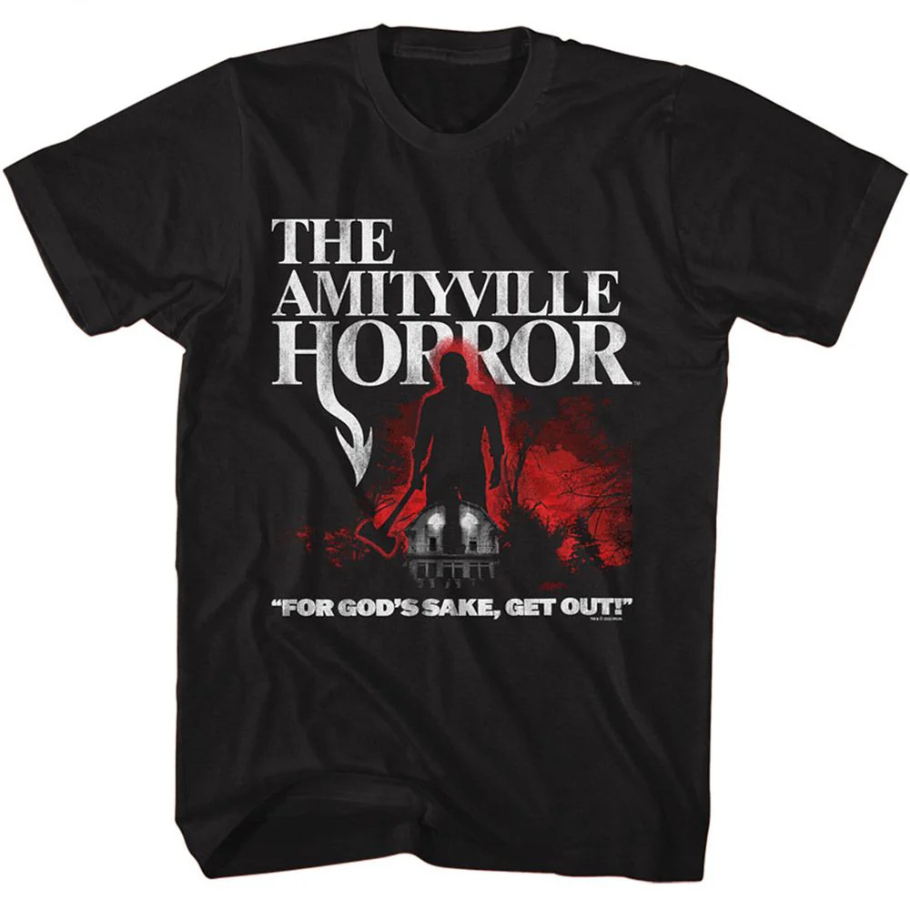 Unisex Adult T-shirt Rockinstone Amityville Horror Movie Lutz With Axe Shadow Black Sizes