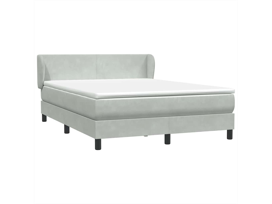 Cama com Molas/Colchão Veludo Cinzento Claro MAISON EXCLUSIVE (160x210 cm)