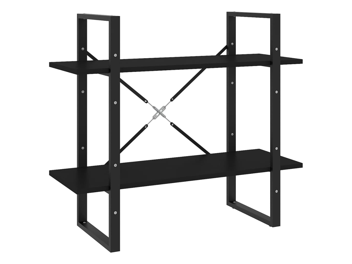 Prateleira com 2 Prateleiras Derivados de Madeira Preto MAISON EXCLUSIVE (80x30x70 cm)
