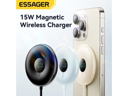 Carregador Sem Fios Magnético Com Ecr? Digital Essager Es-wc10 De 15 W, Carregamento Rápido Sem Fios