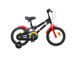 Vidaxl Bicicleta Infantil 12 Polegadas Para 2-4 Anos Preto Vermelho