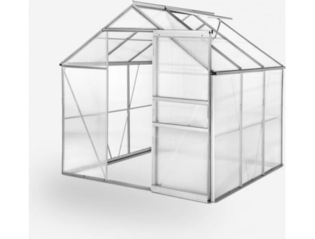 Estufa de Jardim Alumínio Policarbonato Porta Janela SOANA GARDEN SHED (183x183x205cm)