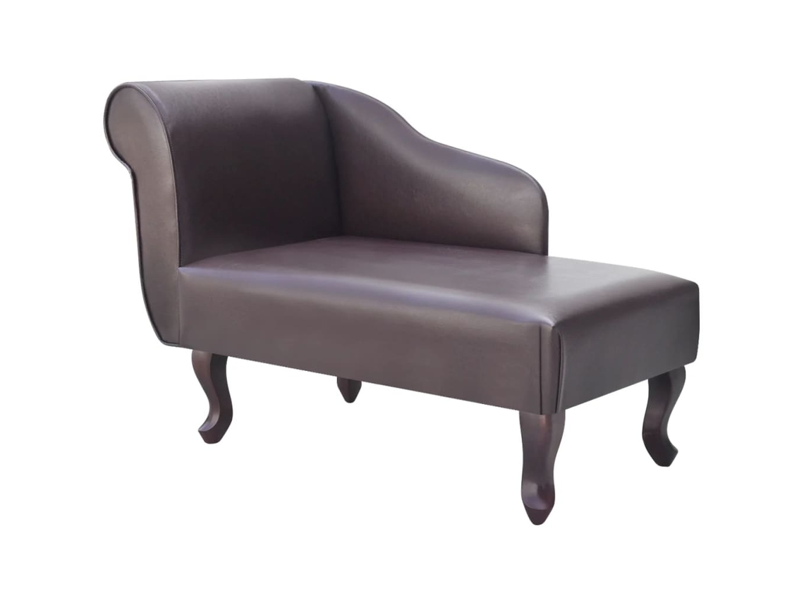 Vidaxl Chaise Longue Couro Artificial Castanho
