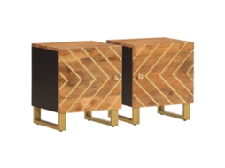Bedside Cabinet, Bedside Cabinets Vidaxl Marrom Madeira (n/a)