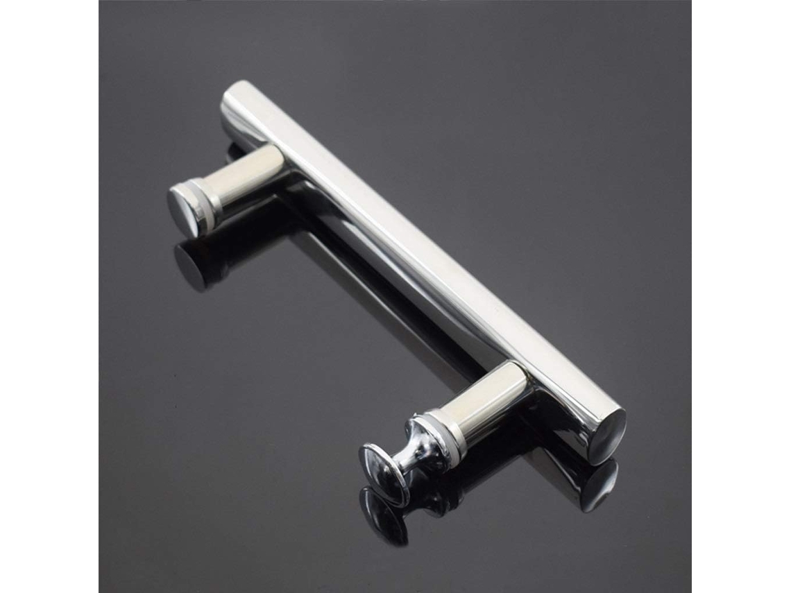 Puxador Redondo Para Porta De Box Chuveiro, Em Aço Inoxidável Maciço Polido, Com 145mm De Distância Entre Os Furos