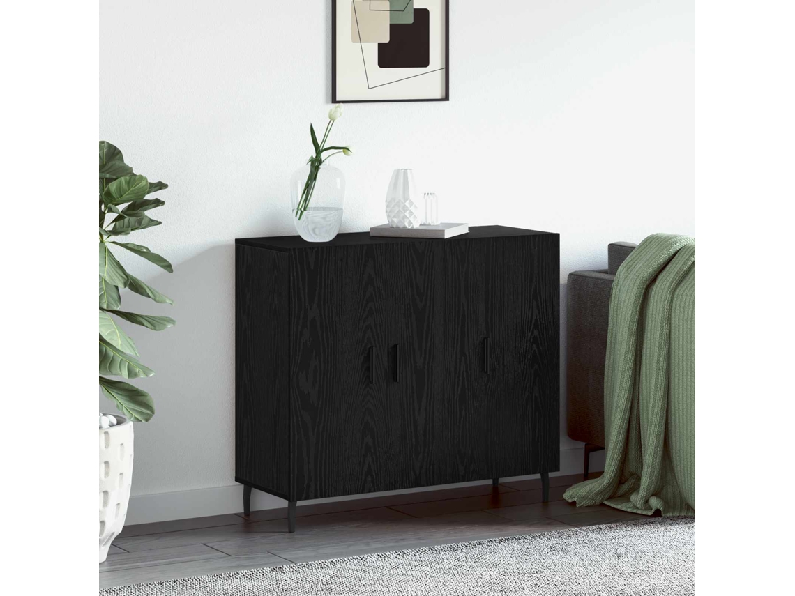 Vidaxl Buffet Carvalho Preto 90 X 34 X 80 Cm Madeira Processada