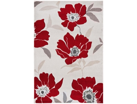Tapete Vogue Vg02 Bege e Vermelho 1.20x1.70m — Polipropileno | 1.20x1.70m