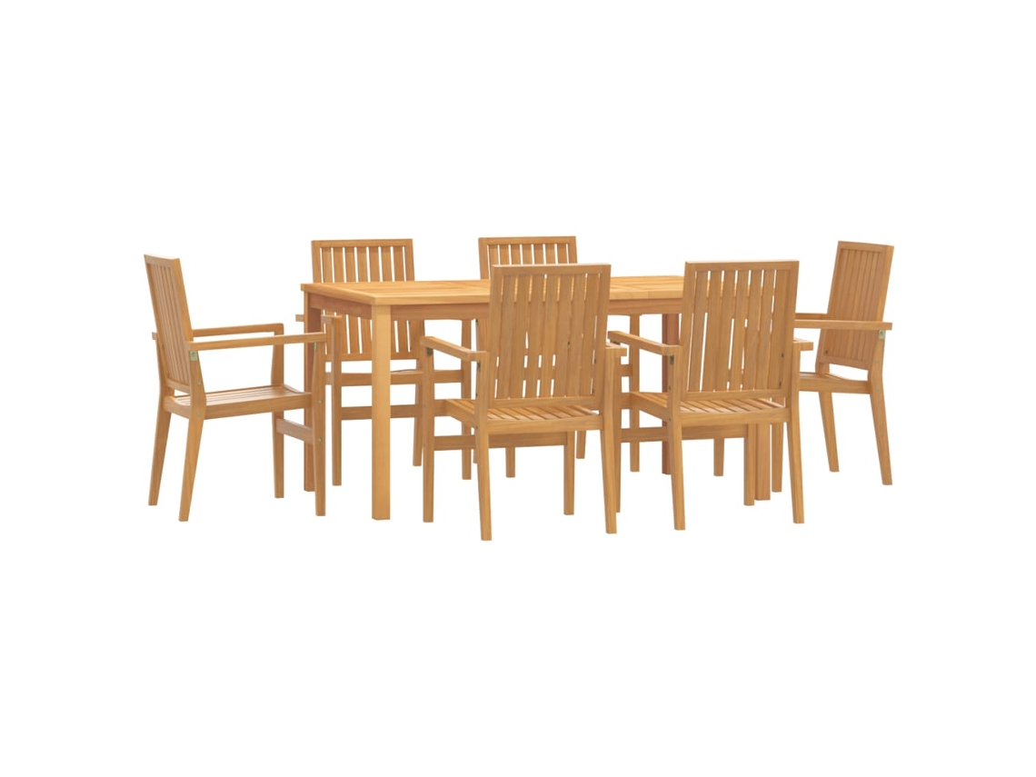 Maison Exclusive - Conjunto De Jantar Para Jardim 7 Pcs Madeira De Teca Maciça