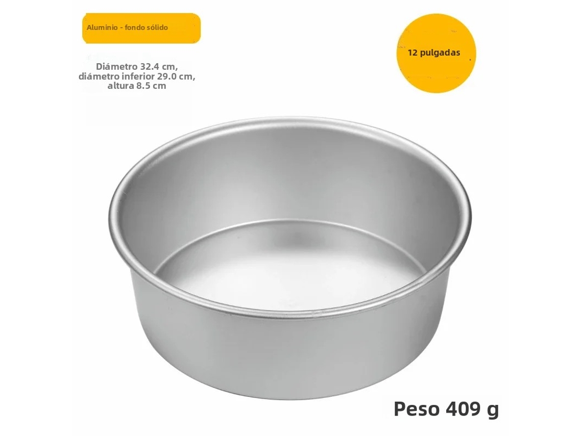 Forma Redonda de Alumínio Branca de 30 Cm com Base Sólida. MDUG (12 Polegadas)