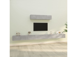 Vidaxl Conjunto Móveis De Tv 6 Pcs Madeira Processada Cinzento Cimento