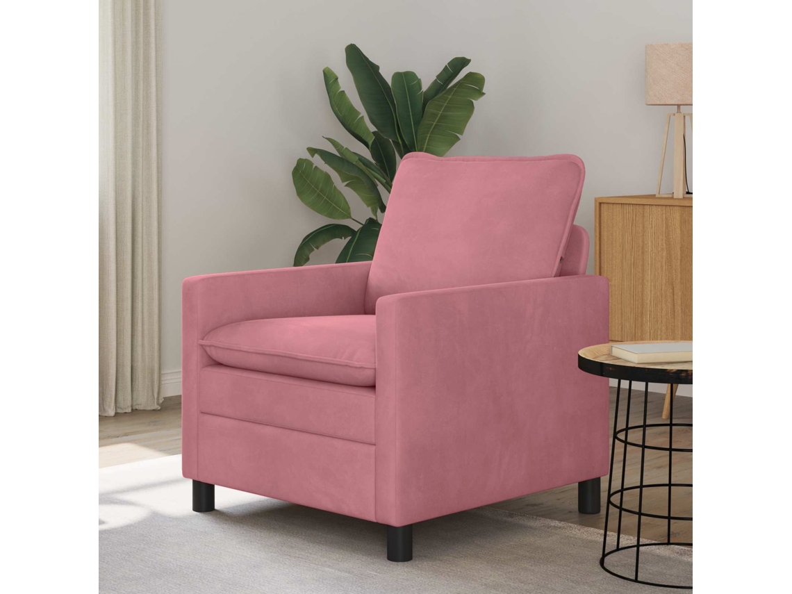Vidaxl Sofá Rosa 76 X 81 X 87,5 Cm Veludo