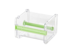 Dispensador de Fita Adesiva Mesa para Dupla Face e Washi, Suporte Rolo Verde, Cortador Fita, Mater Ial Escritório. GOKOCO