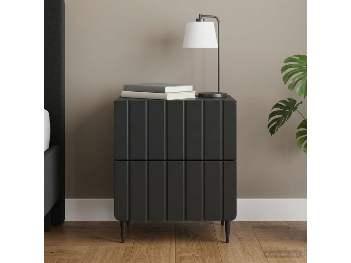Vidaxl Armário De Cabeceira Preto 43 X 34,5 X 49,5 Cm
