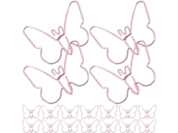 Conjunto De 18 Clipes De Papel Metálicos Com Formato Criativo, Cor Rosa, Fáceis De Segurar, Ideal Para Secretária E