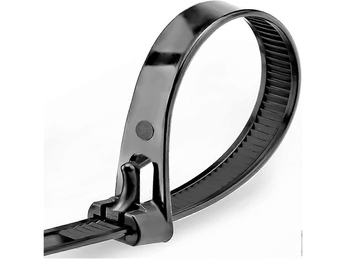 100 Cierres de Cable Reutilizables Negros 200mmx7.6mm Nylon Resistente 22kg para Gestión de Cables Hogar Oficina Jardín