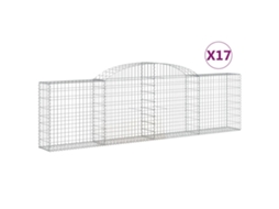 Gabion Basket, Gabion Baskets Vidaxl Prateado Ferro (300 X 30 X 80/100 Cm)