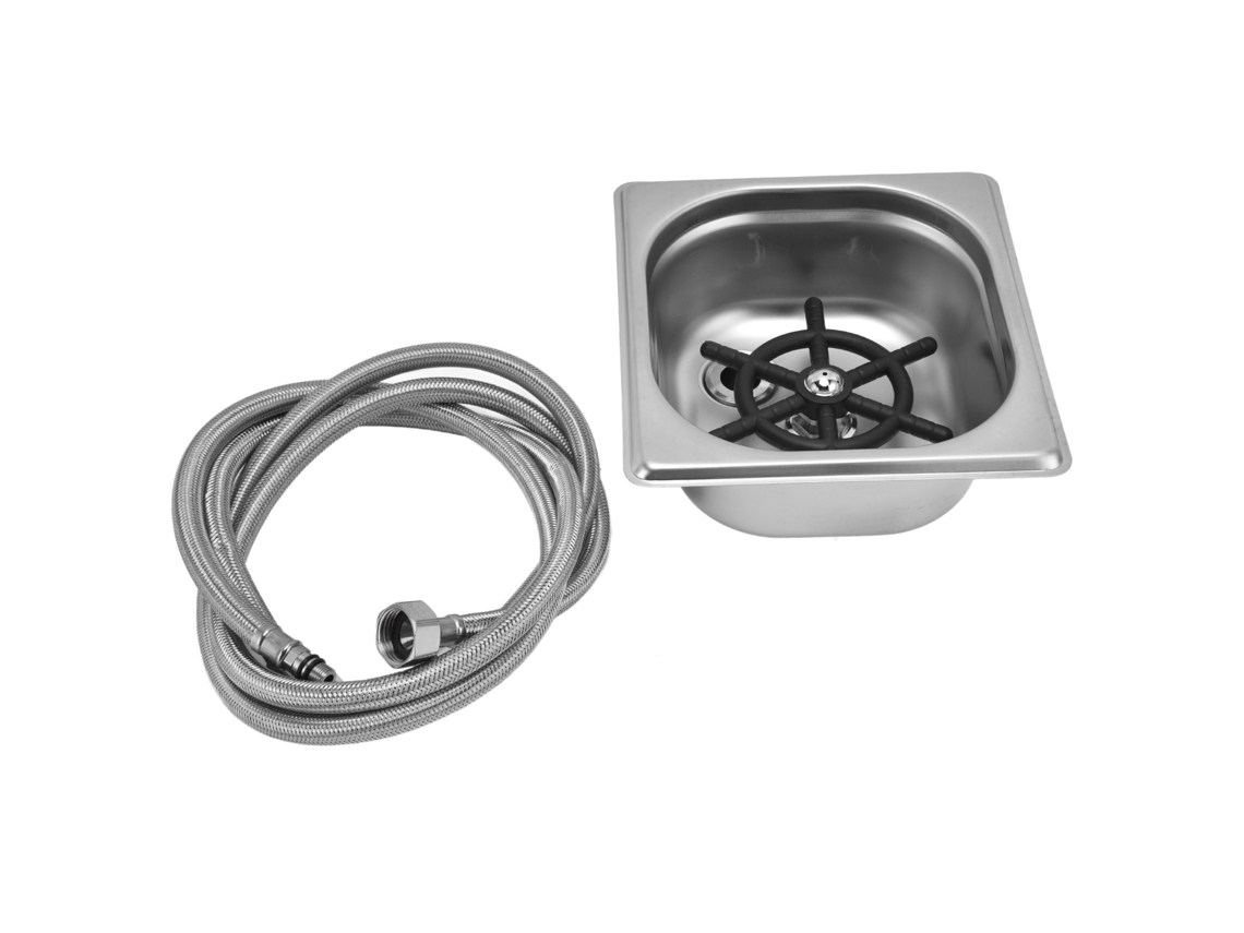 Enxaguador De Vidro Aço Inoxidável, Lavador Automático Copos Para Bar, Restaurante, Cafeteria, Prata