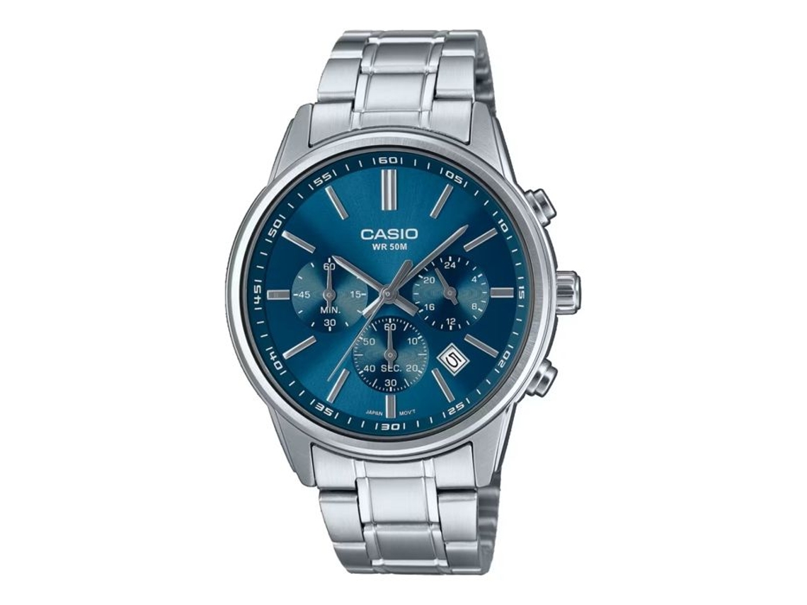 Relógio - Casio - Mtp-e515d-2a1vdf - Cronógrafo - À Prova D'água 5 Atm - Aço Inoxidável
