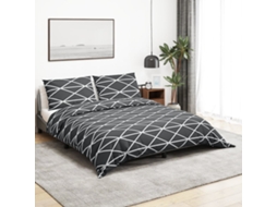Vidaxl Conjunto De Capa De Edredão 220x240 Cm Algodão Cinza