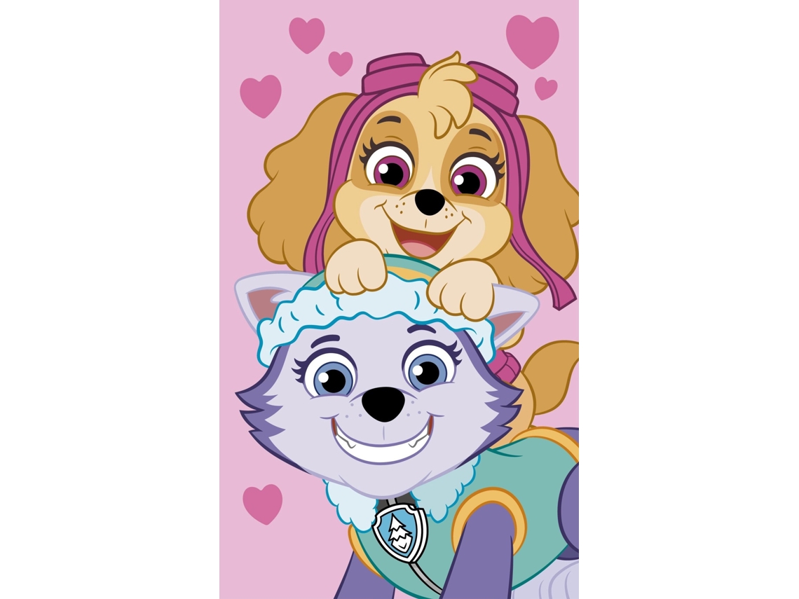 Toalha Rosa da Patrulha Canina, Toalha de Rosto 30x50 Cm BRILVIBERA