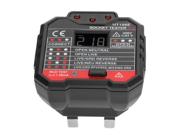 Detector de tomadas digital portátil para teste de vazamentos e falhas em redes elétricas.